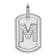 Rhodium Over 14k White Gold Diamond Gold Initial M Dog Tag Charm
