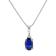 0.40ctw Oval Blue Sapphire and Round White Diamond Accent Pendant 14k
White Gold