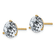 14K Yellow Gold 4ct. 8.0mm Round D E F Pure Light Moissanite Earrings
