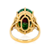 Ruby Zoisite Oval And White Zircon Ring In 18K Gold Over Sterling Silver 0.19ctw