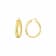 14K Yellow Gold Over Sterling Silver Enamel Hammered Hoop Earrings in Golden
