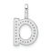 14K White Gold Diamond Lower Case Letter A Initial Pendant
