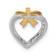 14k White Gold and Yellow Rhodium Over 14k White Gold Diamond Heart with
Bow Chain Slide Pendant