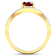 1.74ctw Red Ruby and Diamond 14K Yellow Gold Halo Ring