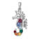 Rhodium Over Sterling Silver Multi-Color Crystal Seahorse Pendant