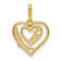 14K Yellow Gold Cubic Zirconia Mom and Daughter Heart Pendant