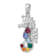 Rhodium Over Sterling Silver Multi-Color Crystal Seahorse Pendant