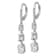 Rhodium Over Sterling Silver Oval Cubic Zirconia Leverback Dangle Earrings