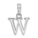 Sterling Silver Polished Block Initial -W- Pendant