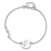 Sterling Silver Rhodium-plated Kitty and Fish with 0.5 Inch Extension Bracelet