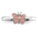 Rhodium Over Sterling Silver Polished Pink Enameled Butterfly Children's Ring