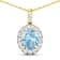 1.90ctw 14K Yellow Gold Oval Aquamarine and White Diamond Pendant with
18 inch Cable Chain