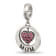 Sterling Silver Enameled Mom and Pink Crystal Heart Bead