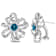 1.88ctw London Blue Topaz and White Topaz Flower Earrings in Sterling Silver