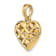 10K Yellow Gold 3D Diamond-Cut Filigree Puffed Heart Charm