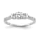 Rhodium Over 14K White Gold Lab-Grown Diamond SI1/SI2, G H I, 3-Stone
Engagement Ring