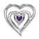 Rhodium Over 14k White Gold Amethyst and Diamond Heart Pendant