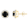6mm Round Black Onyx And Created White Sapphire 10k Yellow Gold Halo
Stud Earrings