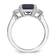 Rhodium Over Sterling Silver Polished Fancy Blue and White Cubic
Zirconia Ring