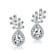 CZ Halo Drop Earrings In Sterling Silver