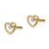 14K Two-tone Gold 5mm Diamond-Cut Heart Stud Earrings