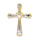 14K Yellow Gold with Rhodium Diamond Cross Pendant