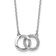 Rhodium Over Sterling Silver Cubic Zirconia Interlocking Ring Necklace