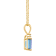 7x5mm Emerald Cut Aquamarine with Diamond Accent 14k Yellow Gold Pendant
With Chain