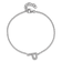 Rhodium Over 14k White Gold Diamond Sideways Letter P Bracelet
