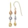 14K Tri-color gold Love Knot Dangle Earrings