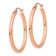 14k Rose Gold 1 3/16" Square Tube Hoop Earrings