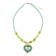 Barse Jewelry Legacy Lime Green and Blue Composite Turquoise Gold Tone
Heart Necklace
