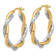 14k Yellow Gold and 14k White Gold 1 1/8" Polished and Textured
Twisted Hoop Earrings