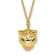 14K Yellow Gold Polished Diamond-cut Green Enamel Tiger Necklace