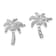 Rhodium Over Sterling Silver Polished Palm Tree Post Earrings