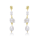 14K Yellow Gold Plating over Sterling Silver and Genuine Freshwater
Pearl Dangling and Drop Earrings