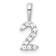 Rhodium Over 14k White Gold Diamond Number 2 Pendant