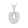 CZ Initial U Bubble Letter Pendant Necklace In Sterling Silver 1.8ctw