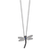 Rhodium Over Sterling Silver White Black Blue Cubic Zirconia Dragonfly Necklace