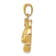 14k Yellow Gold Solid Polished Open-backed Boxing Gloves Pendant