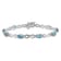Rhodium Over 14k White Gold Blue Topaz and Diamond Infinity Bracelet