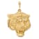 14k Yellow Gold Diamond-Cut and Satin Tigers Head Pendant