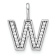 14K White Gold Diamond Lower Case Letter W Initial Pendant