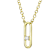 CZ Pave Station Necklace In 14K Gold Over Brass