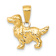 14k Yellow Gold Textured Springer Spaniel Dog Pendant