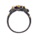 Amethyst and Green Nanocrystal Black Rhodium Over Sterling Silver Ring