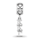 Rhodium Over Sterling Silver LogoArt Kappa Kappa Gamma Vertical with
Heart Bead