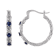Sterling Silver Lab Created Sapphire Byzantine Hoop Earrings .4ctw