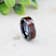 BENNY Black Ceramic Polished Beveled Edges Men’s Wedding Band with
Bubinga Wood Inlay 8mm