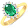 1.75ctw Green Emerald and Diamond 14K Yellow Gold Halo Ring
